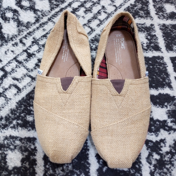 Toms Other - New In Box Tom's Mens Alpargata Natural Burlap Tan Shoes Size 9